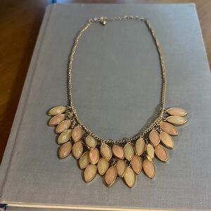 Chic Gold and Pink Leaf Necklace